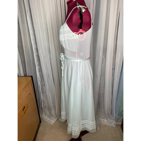 nightgown satin lace vintage sheer 1950s - Picture 7 of 10